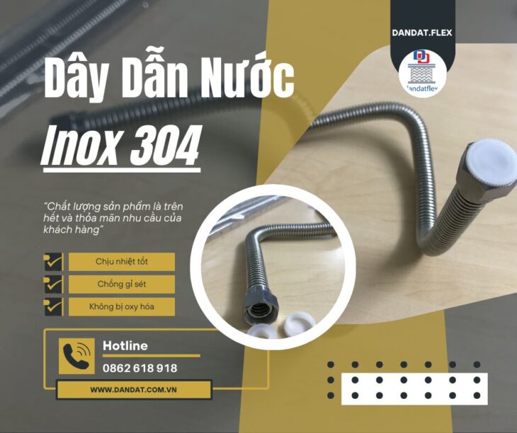 Dây Dẫn Nước Inox Chịu Nhiệt, Dây Cấp Nước Inox 304, Dây Cấp Nước Bình Nóng Lạnh, Ống Mềm Dẫn Nước