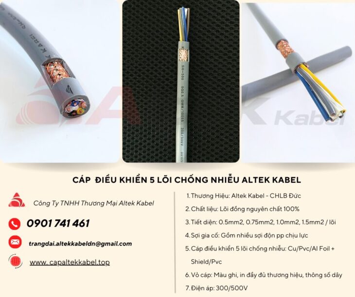 Cáp Điều Khiển Chống Nhiễu 5 Lõi Altek Kabel: Nhập khẩu và phân phối giá sỉ
