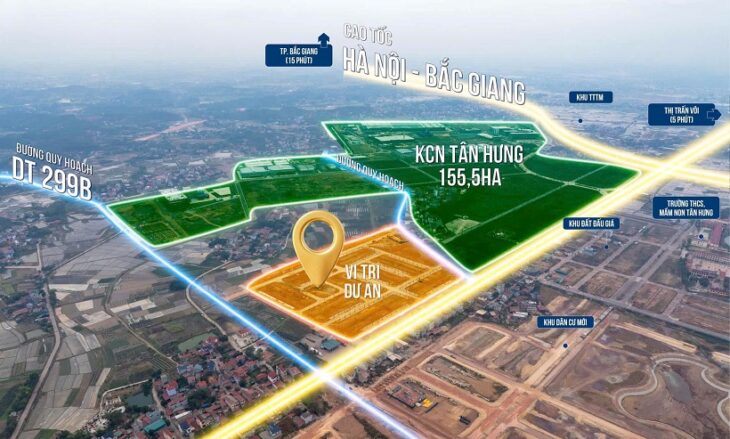 QUỸ HÀNG ĐỘC QUYỀN 2 TỶ/LÔ ĐẤT NỀN BẮC GIANG – Sát Cạnh KCN 155ha TÂN HƯNG.