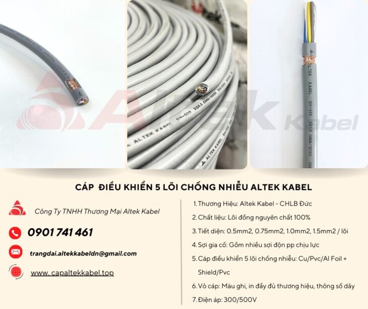 Cáp Điều Khiển Chống Nhiễu 5 Lõi Altek Kabel: Nhập khẩu và phân phối giá sỉ