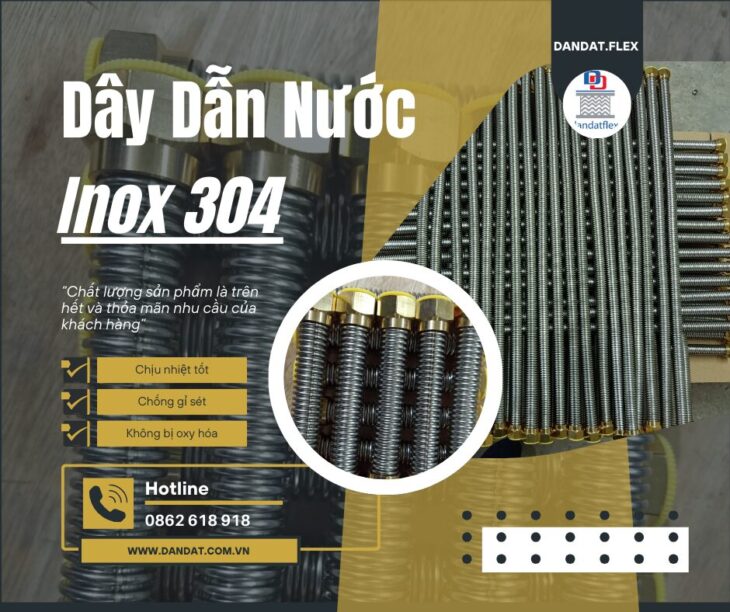 Dây Dẫn Nước Inox Chịu Nhiệt, Dây Cấp Nước Inox 304, Dây Cấp Nước Bình Nóng Lạnh, Ống Mềm Dẫn Nước