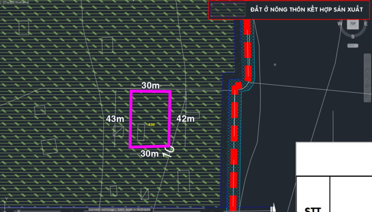 Bán đất 1/ đường 531 – 1279m2 – 30×43 – 90m2 thổ cư – xã Nhuận Đức – Củ Chi