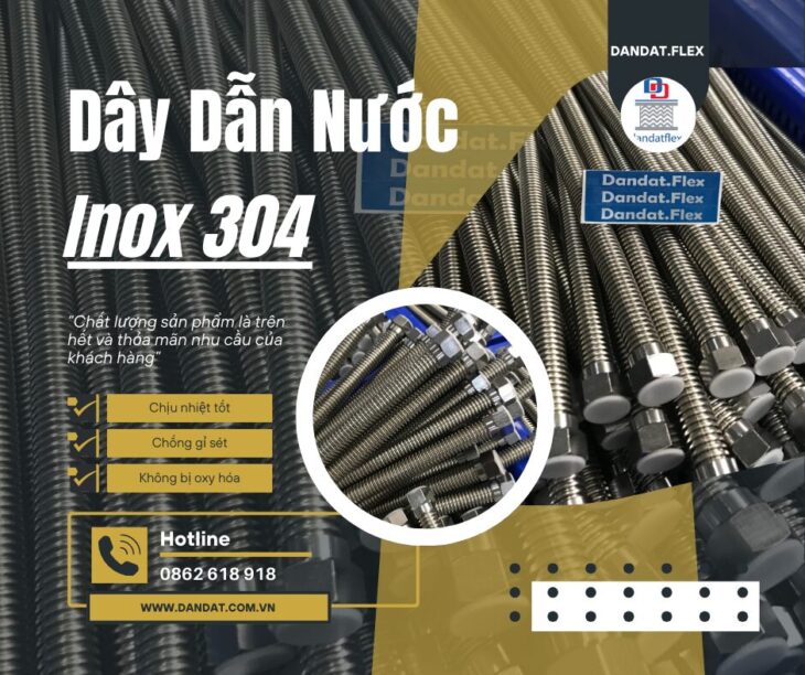 Dây Dẫn Nước Inox Chịu Nhiệt, Dây Cấp Nước Inox 304, Dây Cấp Nước Bình Nóng Lạnh, Ống Mềm Dẫn Nước