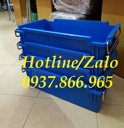 Thùng nhựa đặc có quai sắt, thùng có quai sắt giá rẻ, thùng đặc có quai sắt bền chắc