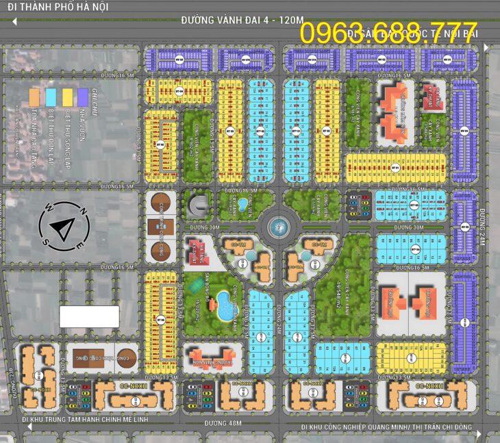 Biệt thự Đông Nam Hud Mê Linh 323m,mt 10m,22 tỷ cả nhà và đất.Sổ lâu dài