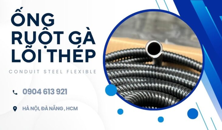 Ống ruột gà lõi thép / ống sun luồn dây điện phi 20 (1/2 inch)