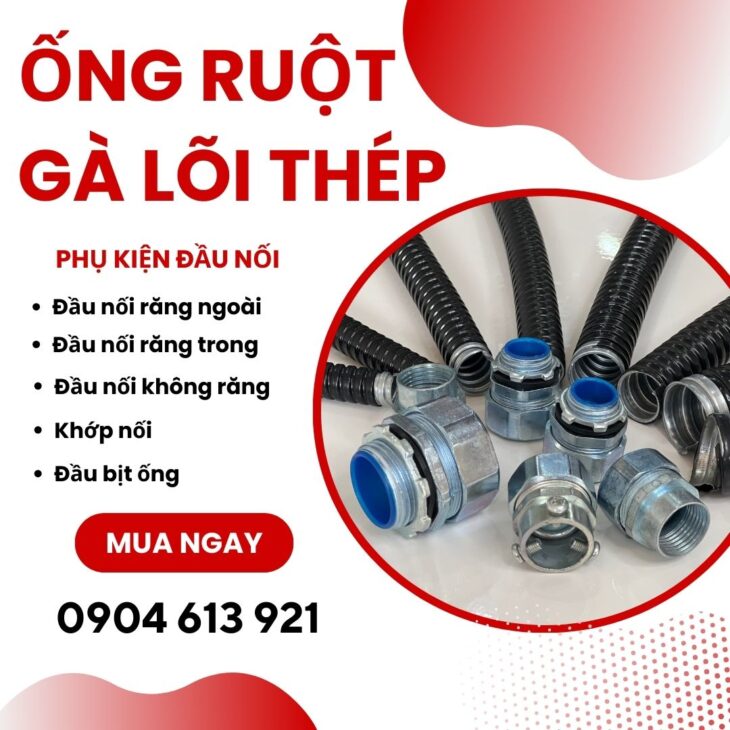 Ống ruột gà lõi thép / ống sun luồn dây điện phi 20 (1/2 inch)