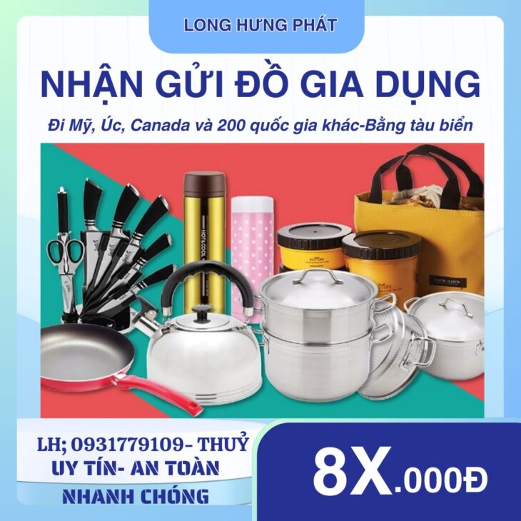 Vận chuyển đồ gia dụng đi Mỹ, Úc, Canada,..bằng đường tàu giá chỉ từ 8x/kg