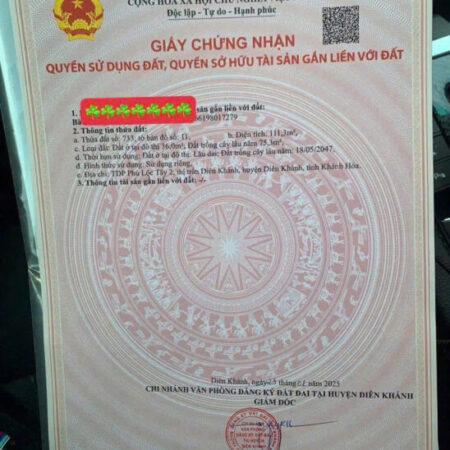 Còn 1 lô thị trấn Diên Khánh giá siêu rẻ _LH 0982273122