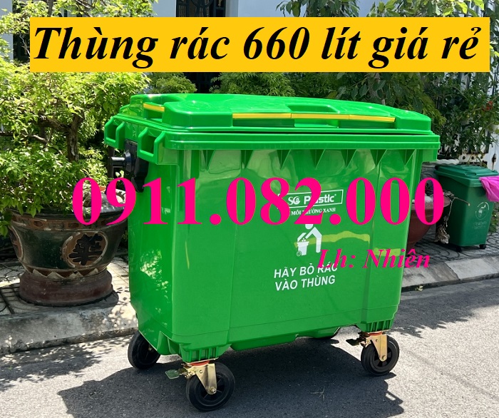 Chuyên sỉ lẻ thùng rác giá rẻ- hạ giá tất cả các loại thùng rác nhựa 120l 240l 660l giá sỉ- lh 0911