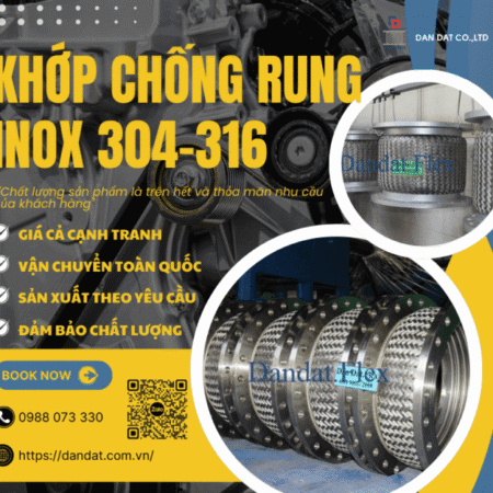 Khớp Chống Rung Inox 304 – Inox 316, Khớp nối giảm rung inox 304, Khớp chống rung kim loại