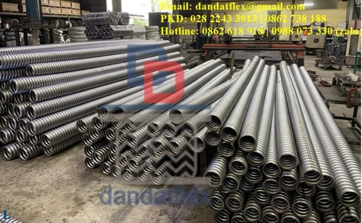 Ống kim loại mềm không gỉ, Ống chịu nhiệt đàn hồi, Ống mềm inox 304, Khớp nối inox, Ruột gà sắt