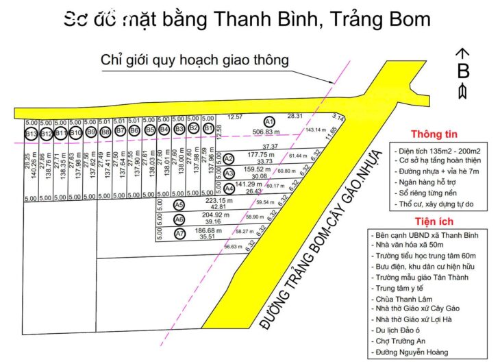 Bán sỉ & lẻ 20 nền đất ngay UBND xã Thanh Bình vị trí siêu đẹp mặt đường nhựa Trảng Bom – Cây Gáo.