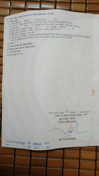 BÁN ĐẤT XUÂN NỘN, ĐÔNG ANH, HÀ NỘI. DIỆN TÍCH 78.5M2, MT 5,15M. GIÁ 3.4 TỶ CÓ THƯƠNG LƯỢNG.