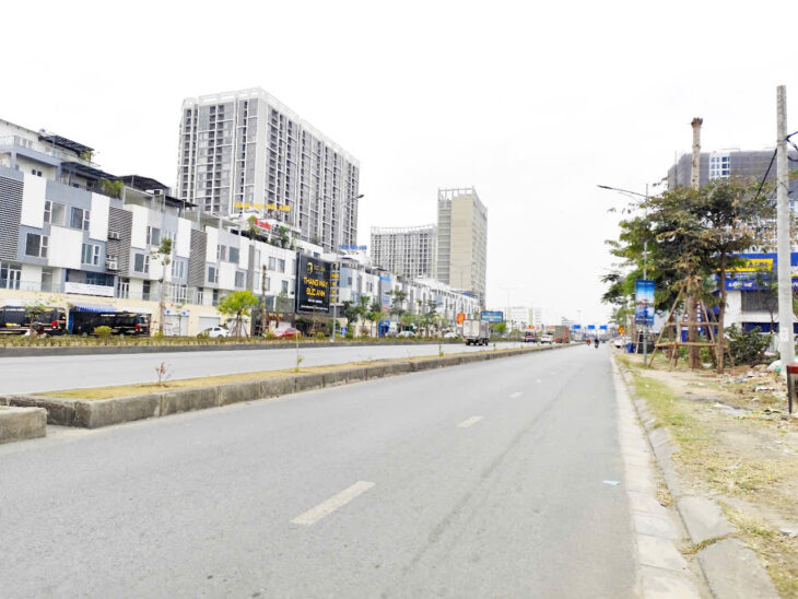 Đất mặt đường ngã 4 Bùi Viện -Võ Nguyên Giáp, 242m, ngang 14.5m, Vỉa hè 5m, Giá 72 tr/m,