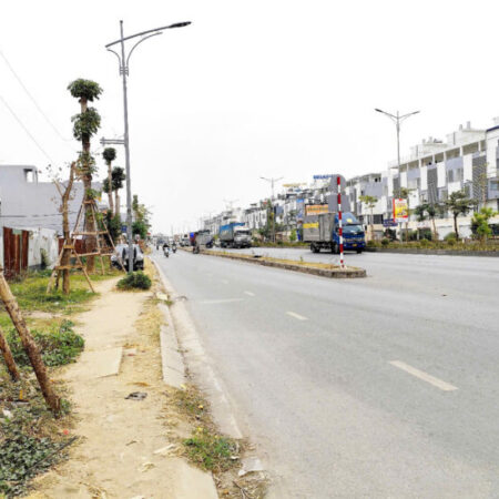 Đất mặt đường ngã 4 Bùi Viện -Võ Nguyên Giáp, 242m, ngang 14.5m, Vỉa hè 5m, Giá 72 tr/m,