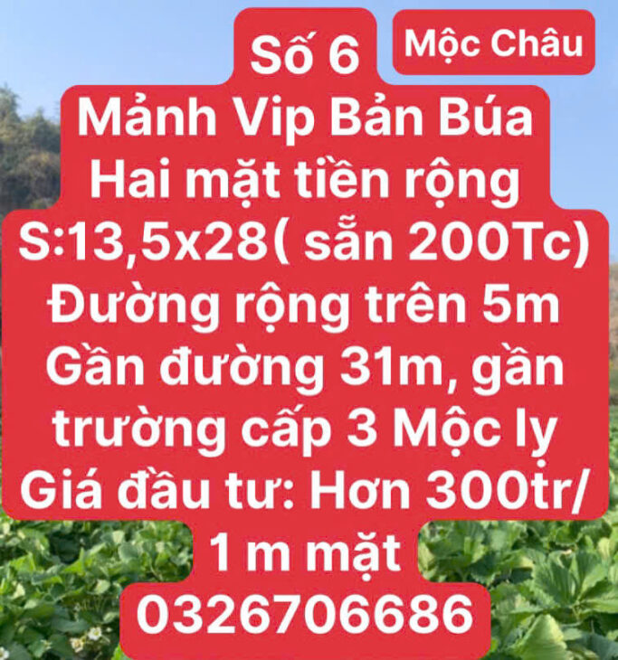 ĐẤT NỀN MỘC CHÂU GIÁ ĐẦU TƯ