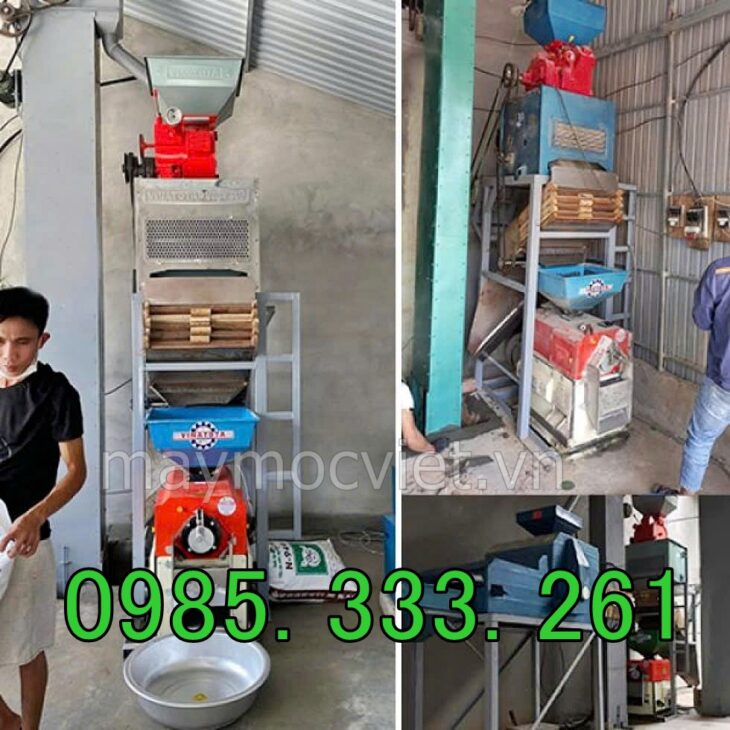 Dàn máy xay xát gạo liên hoàn gầu tải Vinmax VMX1050