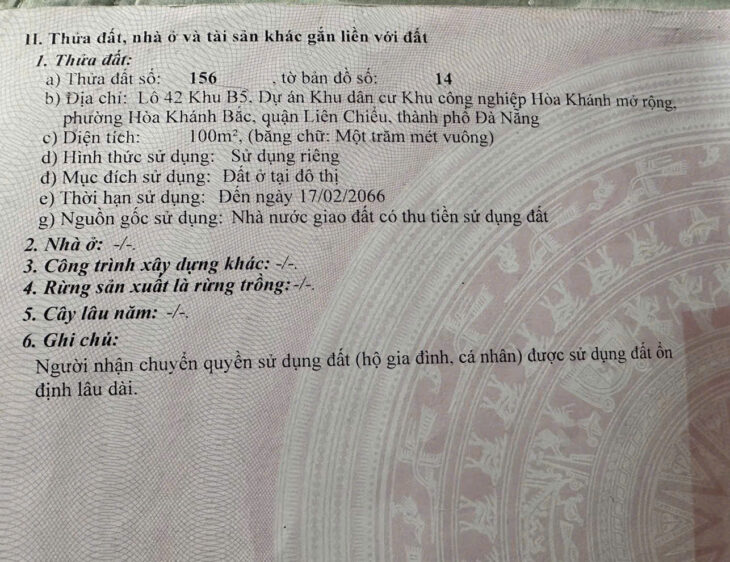 CHÍNH CHỦ CẦN BÁN GẤP ĐẤT TẠI HÒA KHÁNH BẮC, LIÊN CHIỂU, ĐÀ NẴNG