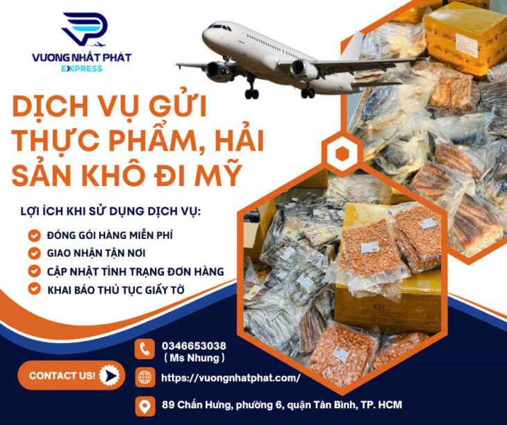 GỬI HÀNG THỰC PHẨM KHÔ, HẢI SẢN KHÔ GIÁ RẺ ĐI USA ( MỸ )