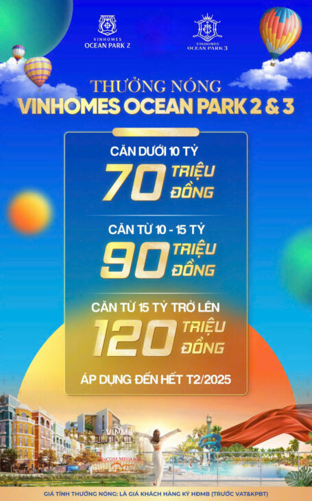 Quỹ hàng độc quyền vinhomes ocean park 2,3