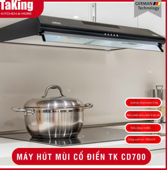 Máy Hút Mùi Cổ Điển TK CD700 TaKing Sang Trọng, Tiện Nghi