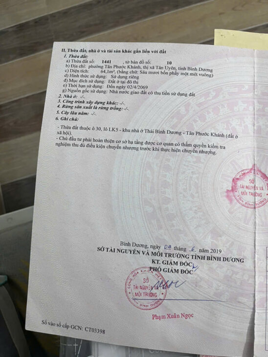 KẸT TIỀN NGÂN HÀNG NÊN CẦN BÁN GẤP LÔ ĐẤT TÂN PHƯỚC KHÁNH