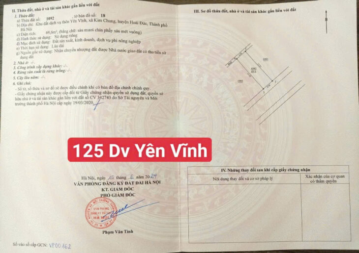 ĐẤT DỊCH VỤ YÊN VĨNH, KIM CHUNG, HOÀI ĐỨC GIÁ ĐẦU TƯ.