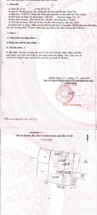 chủ cần ra hơn 9000m đất phường long tâm. Có gần 4000m thổ cư.