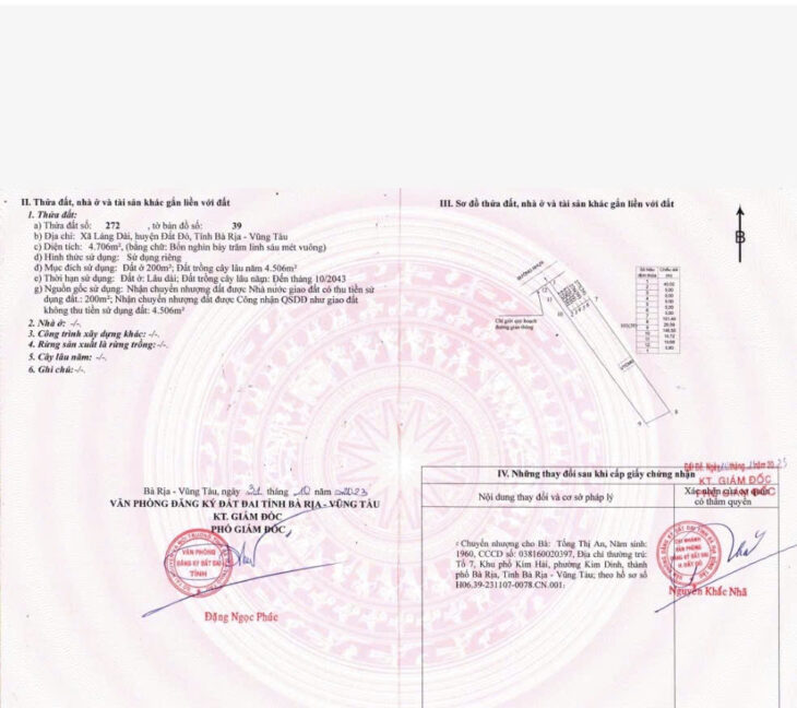 chủ cần ra hơn 9000m đất phường long tâm. Có gần 4000m thổ cư.