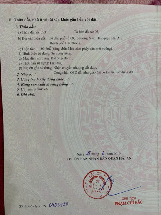 CHÍNH CHỦ CẦN BÁN ĐẤT TẠI QUẬN HẢI AN – THÀNH PHỐ HẢI PHÒNG