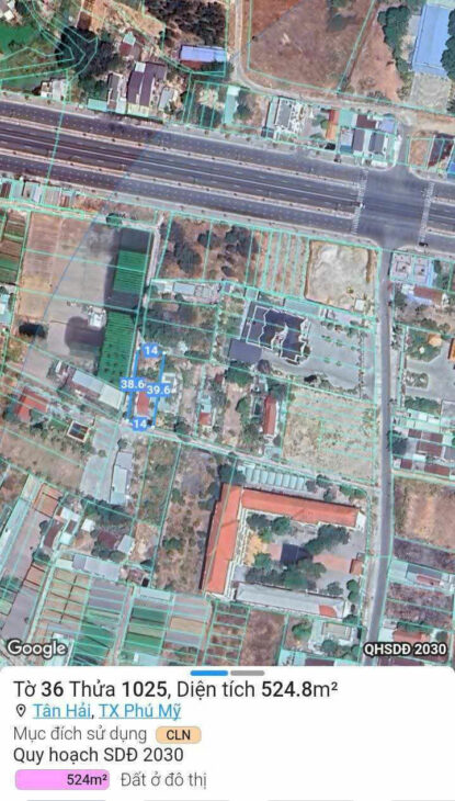 chủ có lô đât ở xã Tân Hải, Phú Mỹ cần bán sổ 542m2