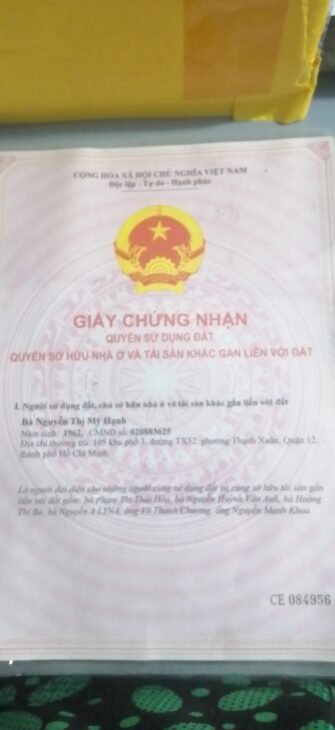 SANG NỀN NHÀ MẶT TIỀN THẠNH XUÂN , Q.12, HCM – 76 M2, 1.,8 TỶ MỖI NỀN