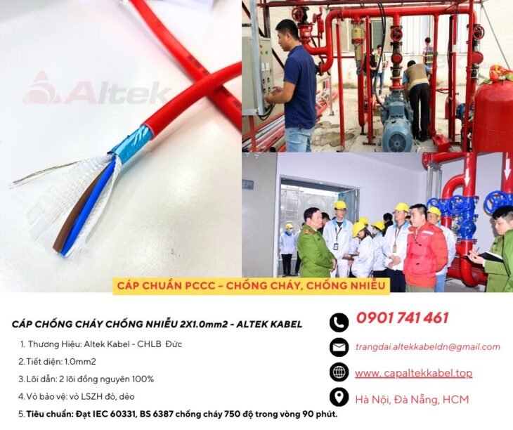 Cáp chống cháy chống nhiễu Altek Kabel BS6387, IEC 60331