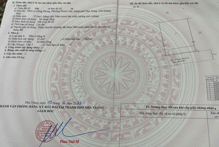 Chủ cần bán Nhà 3 tầng hẻm ôtô Lê Hồng Phong – P. Phước Hải – TTTP Nha Trang