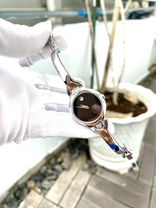 Đồng Hồ Movado Nữ ( kiểu Lắc Tay ) ĐÍnh Kim Cương – mặt đen // Sale giá Rẻ