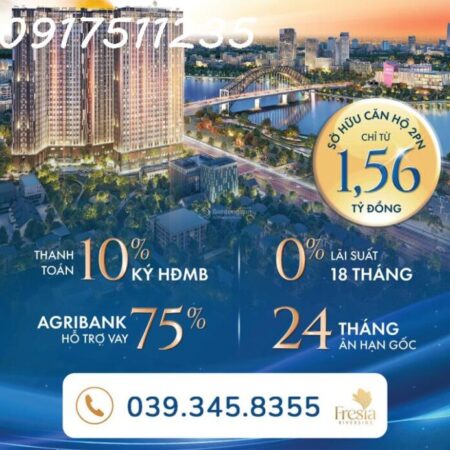 [ƯU ĐÃI ĐỘC QUYỀN] Căn hộ Fresia Riverside 2PN, cạnh Aeon Biên Hòa – Booking nhận ngay Voucher 50tr