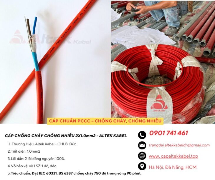 Cáp chống cháy chống nhiễu Altek Kabel BS6387, IEC 60331
