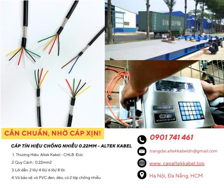 Cáp tín hiệu chống nhiễu Altek Kabel 0.22mm cho cân điện tử