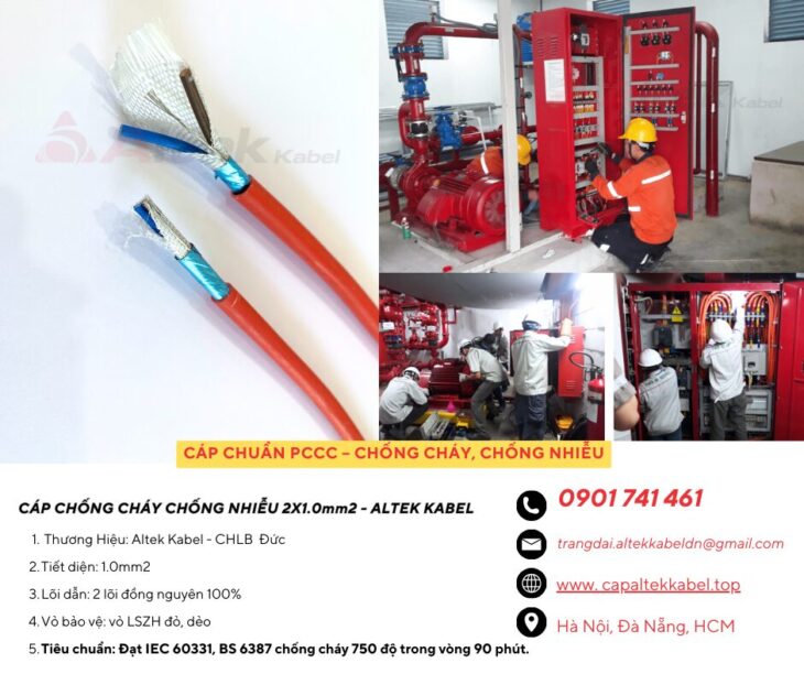 Cáp chống cháy chống nhiễu Altek Kabel BS6387, IEC 60331