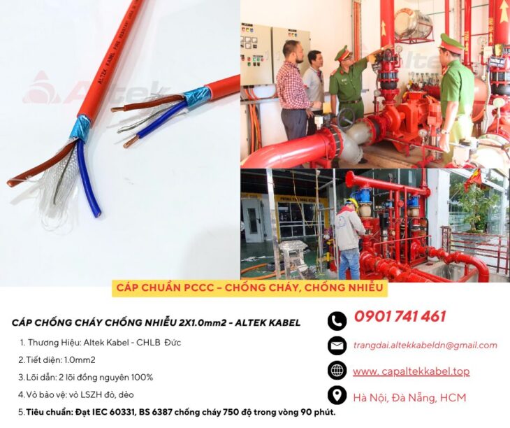 Cáp chống cháy chống nhiễu Altek Kabel BS6387, IEC 60331