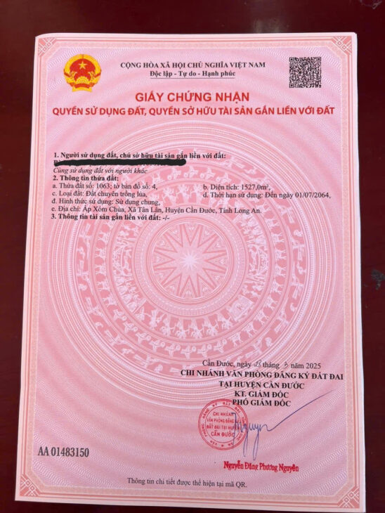 Chính Chủ Cần Bán Đất Lúa Ở Cần Đước – Long An