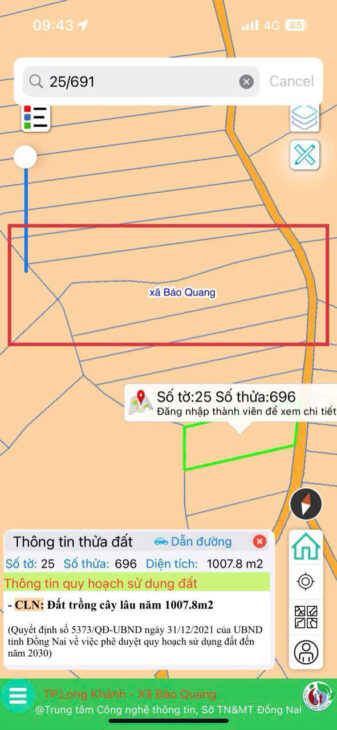 Cần bán 3600m2 đất vườn tại Tp. Long Khánh cùng 1 mảnh tách ra 2 mảnh chỉ 2.x tỷ.