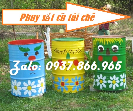 Phuy sắt cũ tái sử dụng, thùng phuy, bán thùng phi , thùng phuy, thùng phi