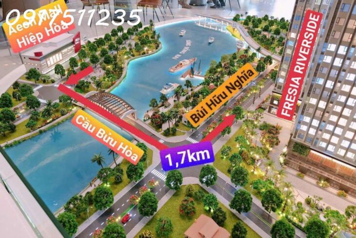 Cần bán căn hộ fresia Riverside P.Tân Vạn Biên Hòa căn 2PN giá 1.56 tỷ Hotline 0917511235