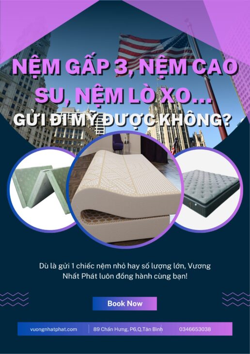 NỆM GẤP 3, NỆM CAO SU, NỆM LÒ XO… GỬI ĐI MỸ ĐƯỢC KHÔNG?