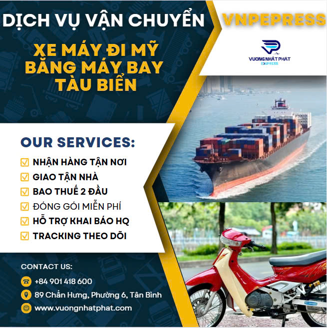 Gửi Xe Máy Đi Mỹ Bằng Đường Tàu Biển An Toàn – Nhanh Chóng
