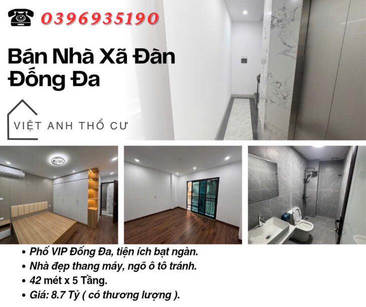 Bán nhà phố Xã Đàn_Ngõ Ô Tô Tránh_Nhà Đẹp Thang Máy_42mx5T_Giá: 8.7 Tỷ_Lh: 0396935190.