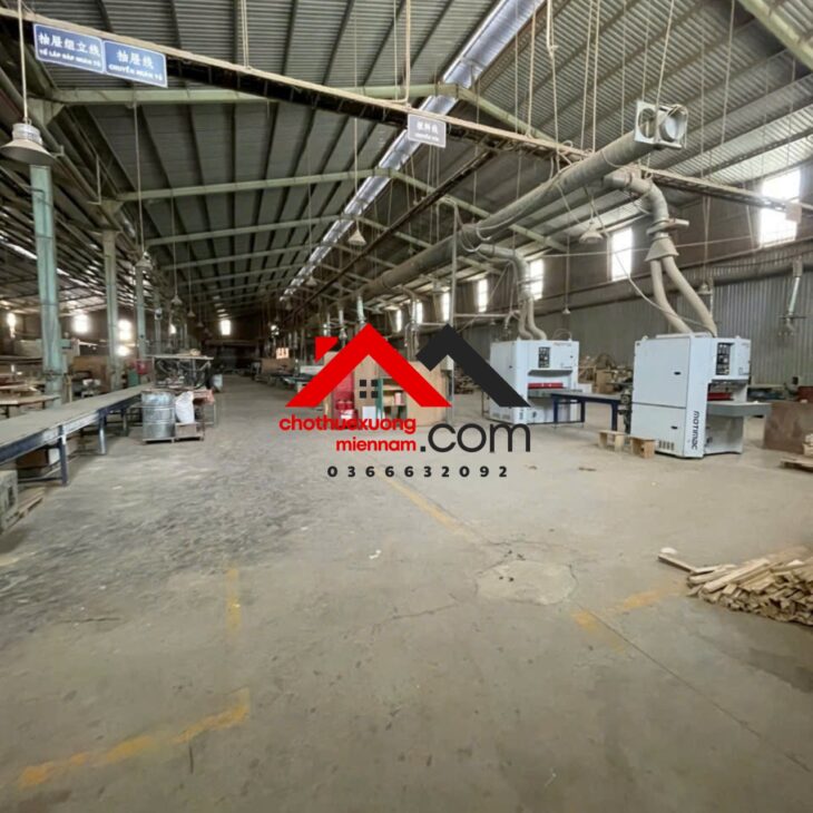 Cho thuê xưởng 4.400m² Thuận An Bình Dương – Có máy móc sản xuất gỗ hàng trắng – Giá chỉ từ 270