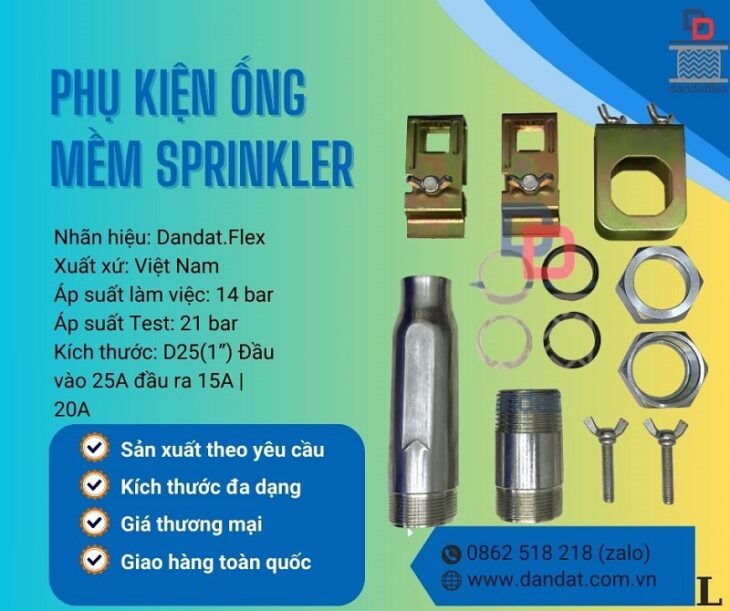 Ống mềm nối đầu phun nước chữa cháy, Ống mềm Sprinkler, Khớp nối mềm inox PCCC